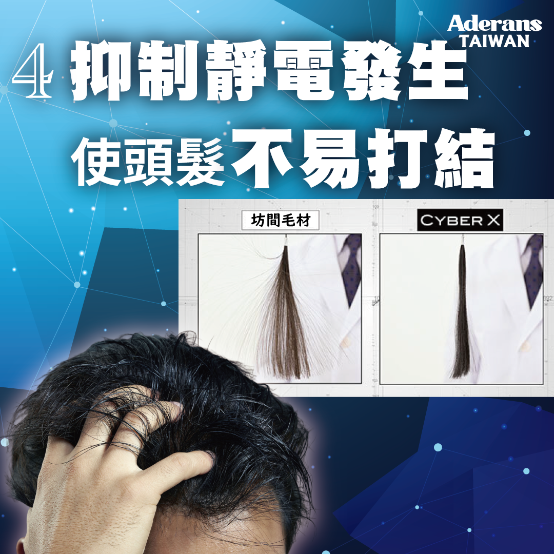 愛德蘭絲假髮店專賣科技髮絲 CYBER X｜抑制靜電發生，使頭髮不易打結